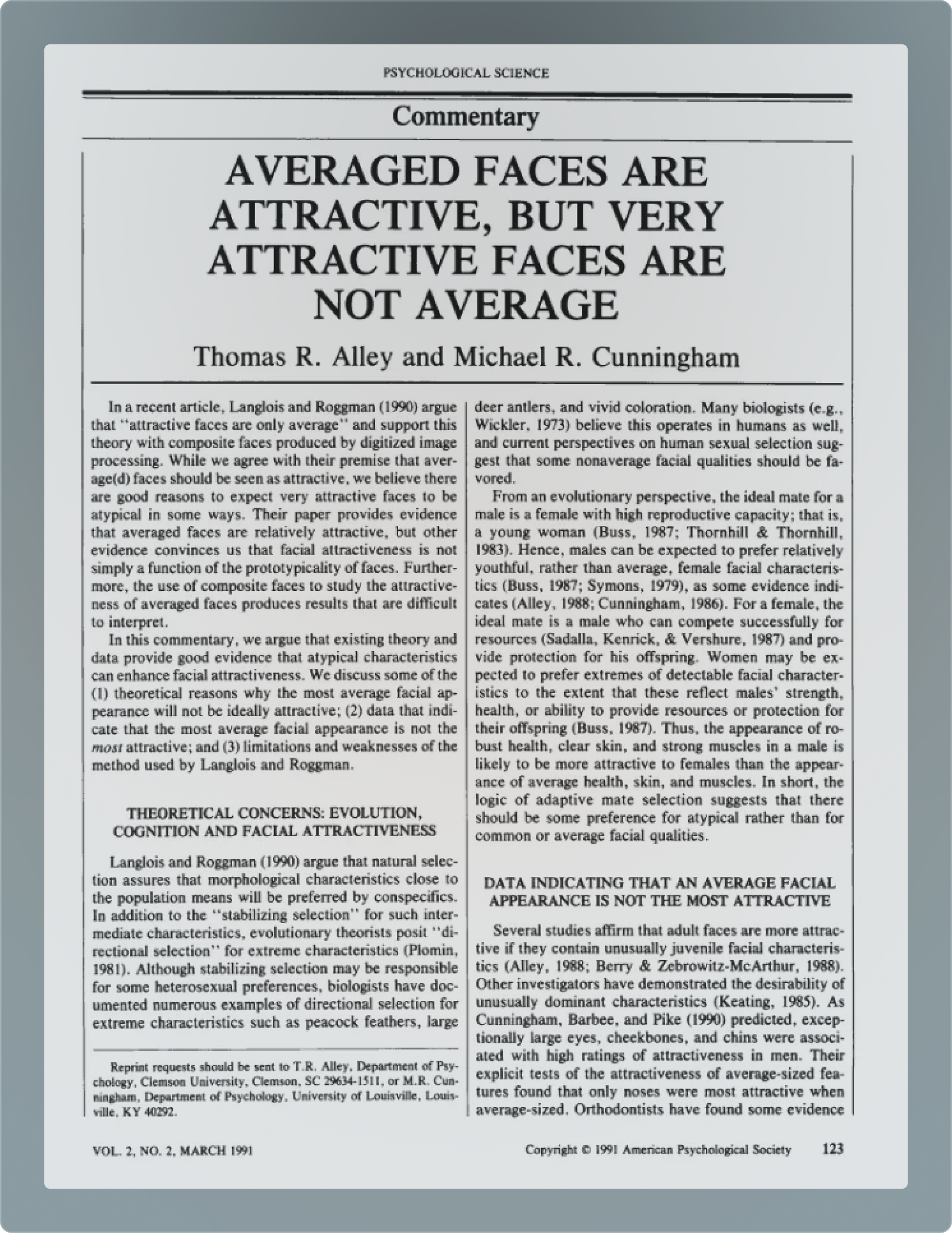 Alley and Cunningham paper