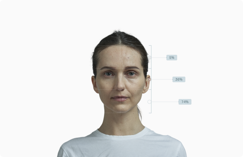 Facial asymmetry measurement overlay