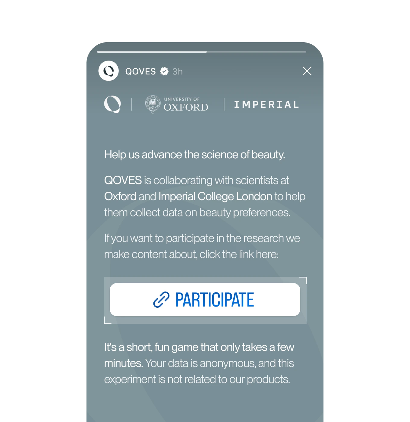 QOVES research study phone mockup
